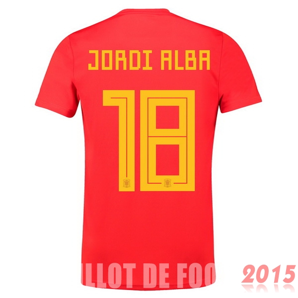 Maillot De Foot NO.18 Jordi Alba Espagne Mondial 2018 Domicile
