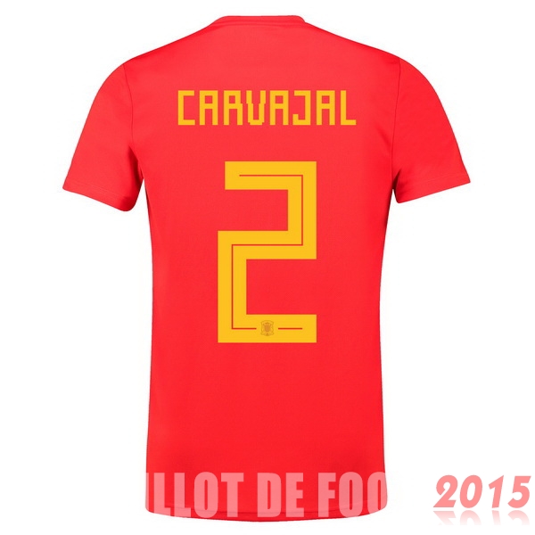 Maillot De Foot NO.2 Carvajal Espagne Mondial 2018 Domicile