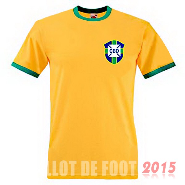 Maillot De Foot Bresil Mondial 1970 Retro Jaune Domicile Maillot De Foot Bresil Mondial 1970 Retro Jaune Domicile