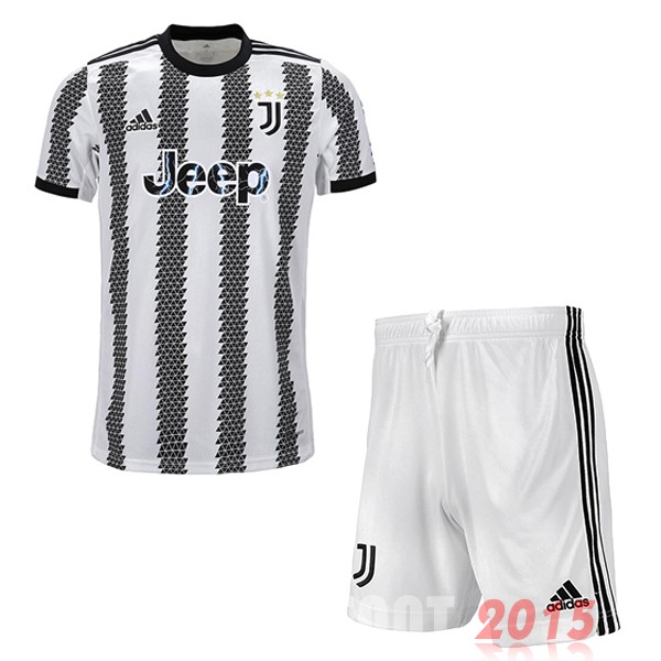 Maillot De Foot Domicile Conjunto De Enfant Juventus 22/23 Blanc Noir