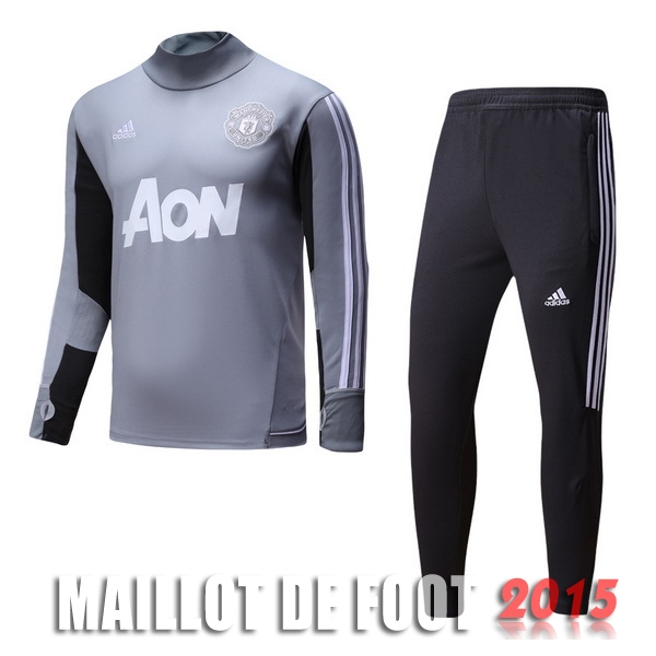 Survetement Manchester United Gris Clair Noir 17/18 Survetement Manchester United Gris Clair Noir 17/18