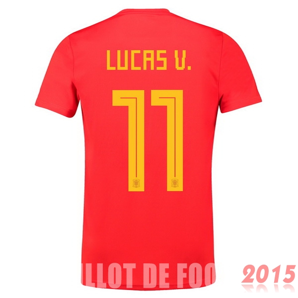 Maillot De Foot NO.11 Lucas V. Espagne Mondial 2018 Domicile