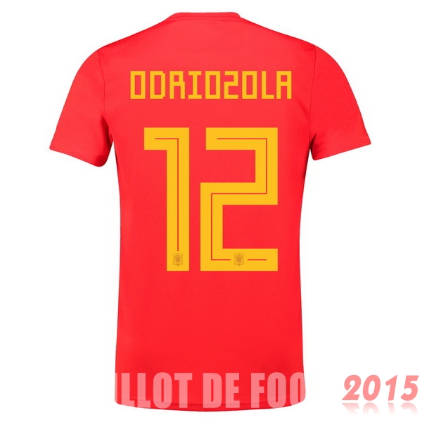 Maillot De Foot NO.12 Odriozola Espagne Mondial 2018 Domicile