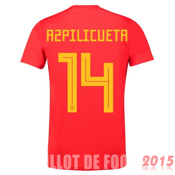 Maillot De Foot NO.14 Azpilicueta Espagne Mondial 2018 Domicile