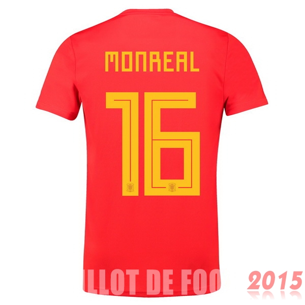 Maillot De Foot NO.16 Monreal Espagne Mondial 2018 Domicile