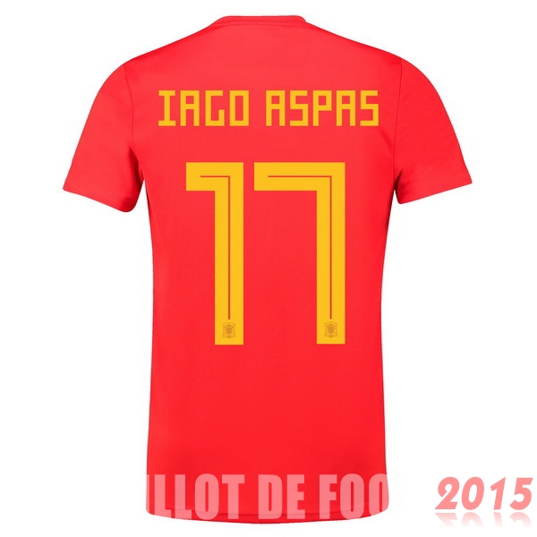 Maillot De Foot NO.17 Iago Aspas Espagne Mondial 2018 Domicile