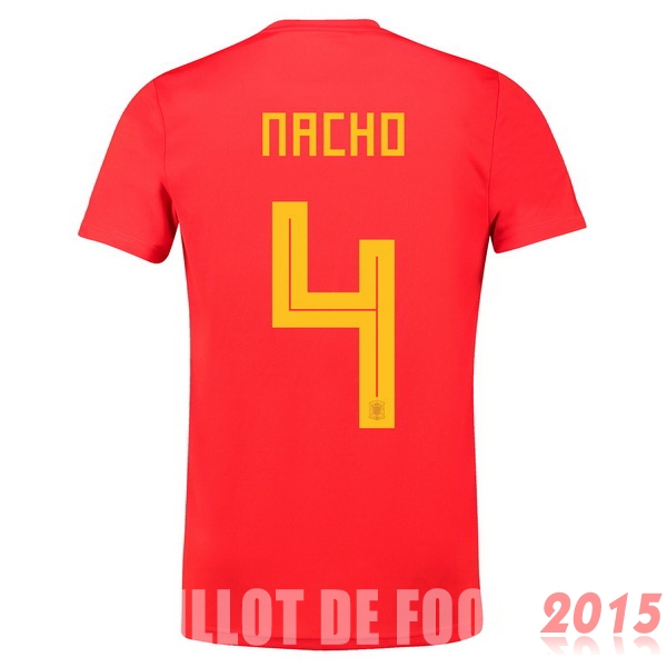 Maillot De Foot NO.4 Nacho Espagne Mondial 2018 Domicile