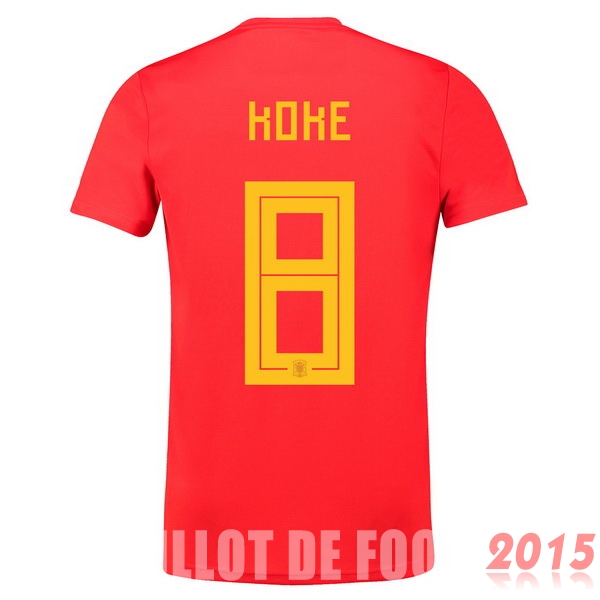 Maillot De Foot NO.8 Koke Espagne Mondial 2018 Domicile