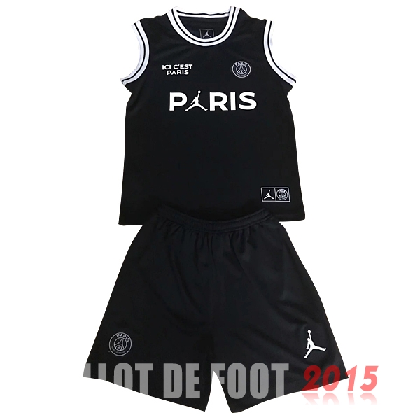 Maillot De Foot PSG Sans Manches Enfant 18/19 Noir Un ensemble