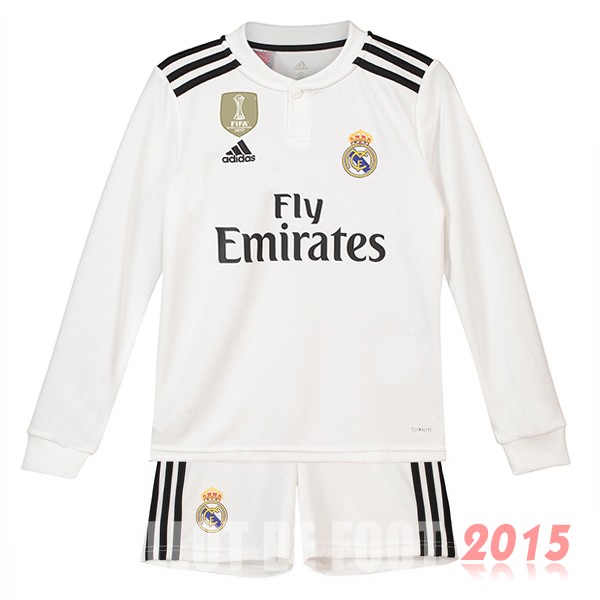 Maillot De Foot Real Madrid Manches Longues Enfant 18/19 Domicile Un ensemble