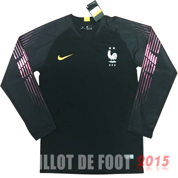 Thailande Maillot De Foot France Manches Longues Gardien Championne du Monde 2018 Noir