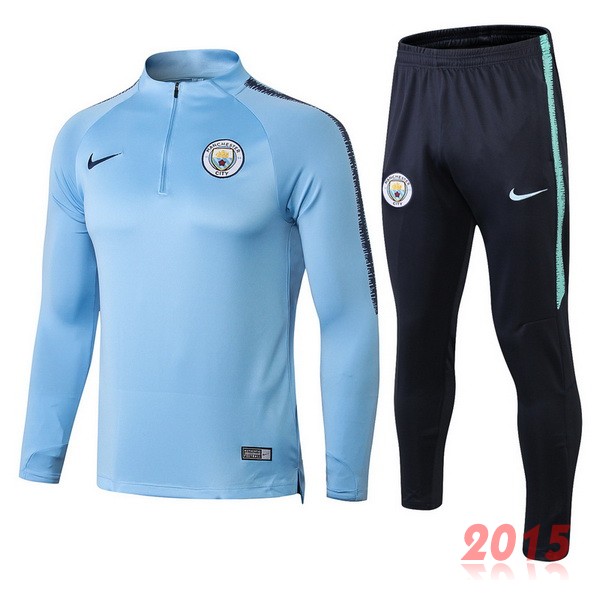 Survetement Enfant Manchester City Bleu Noir 18/19