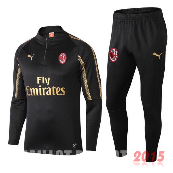 Survetement Enfant Ac Milan Noir Or 18/19