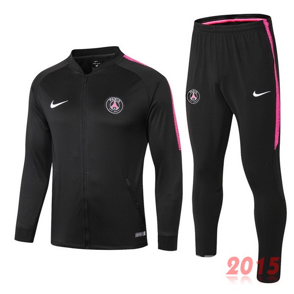 De Laine Survetement Enfant PSG Noir Blanc Rose 18/19