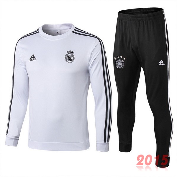 De Laine Survetement Enfant Real Madrid Noir Blanc Noir 18/19