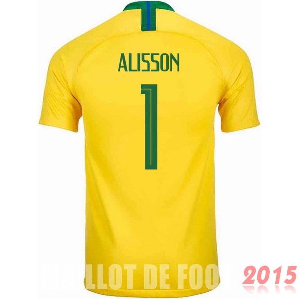 Maillot De Foot Alisson Bresil Mondial 2018 Domicile