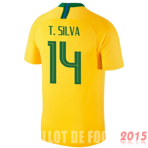 Maillot De Foot T.Silva Bresil Mondial 2018 Domicile