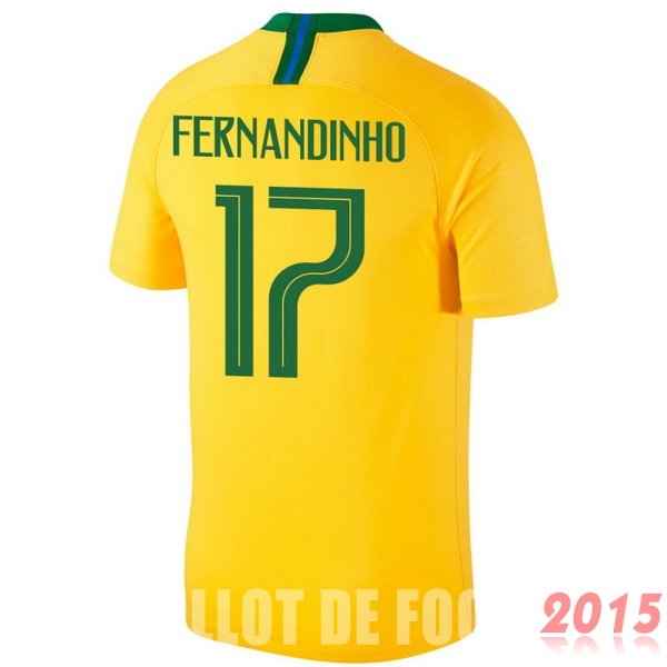 Maillot De Foot Fernandinho Bresil Mondial 2018 Domicile