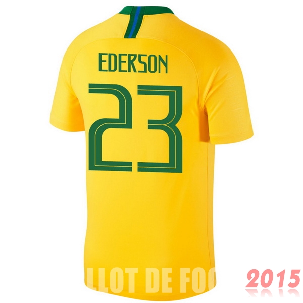 Maillot De Foot Ederson Bresil Mondial 2018 Domicile