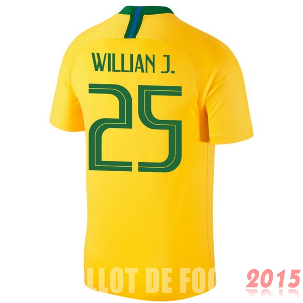Maillot De Foot Willian J. Bresil Mondial 2018 Domicile