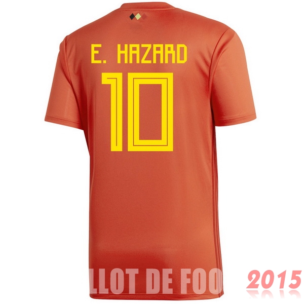 Maillot De Foot E.Hazard Belgique Mondial 2018 Domicile