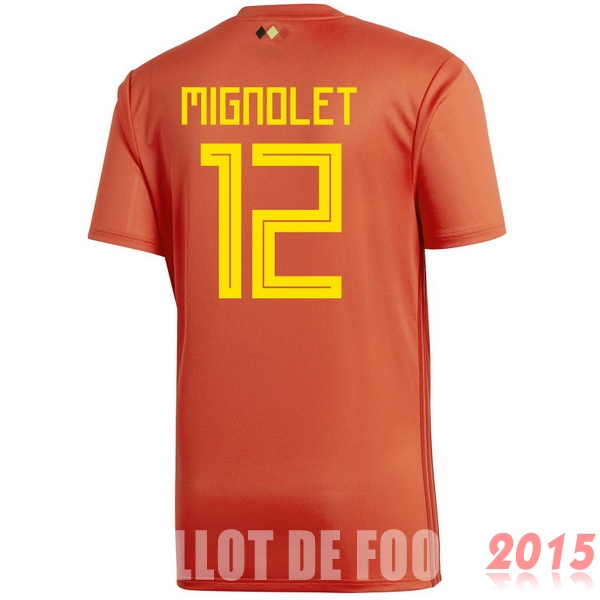 Maillot De Foot Mignolet Belgique Mondial 2018 Domicile