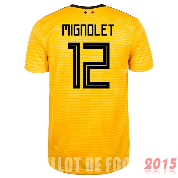 Maillot De Foot Mignolet Belgique Mondial 2018 Exterieur