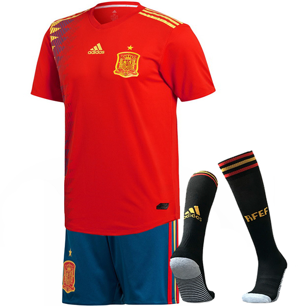 Maillot De Foot (Pantalon+Chaussettes) Espagne Mondial 2018 Domicile