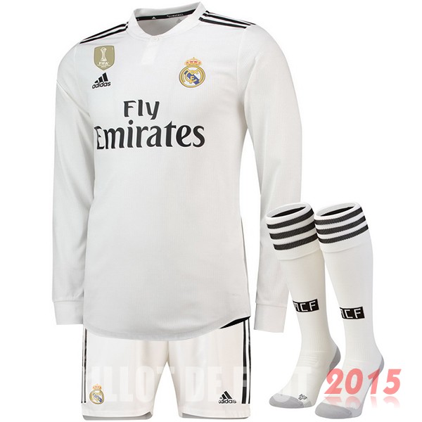 Maillot De Foot (Pantalon+Chaussettes) Real Madrid Manches Longues 18/19 Domicile