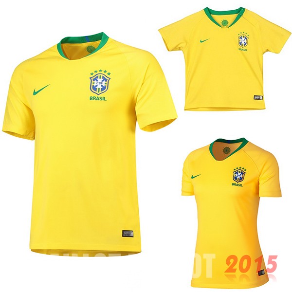 Maillot De Foot (Femme+Enfant) Bresil Mondial 2018 Domicile