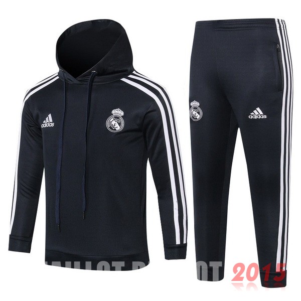 Survetement Enfant Real Madrid Blanc Noir 18/19