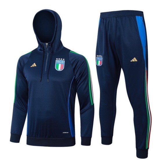 Maillot De Foot Conjunto De Enfant Italie Survêtements 2024 Bleu Marine