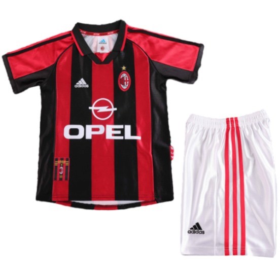 Maillot De Foot Domicile Conjunto De Enfant AC Milan Retro 1998 1999