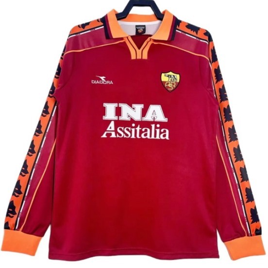 Maillot De Foot Domicile Maillot Manches Longues As Roma Retro 1998 1999