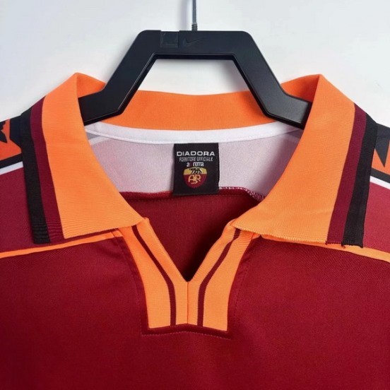 Maillot De Foot Domicile Maillot Manches Longues As Roma Retro 1998 1999