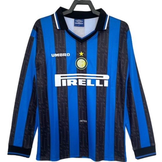 Maillot De Foot Domicile Maillot Manches Longues Inter Milan Retro 1997 1998