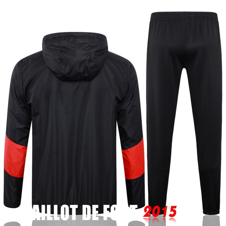 Maillot De Foot Ensemble Complet Coupe Vent AC Milan 24/25 Noir Rojo