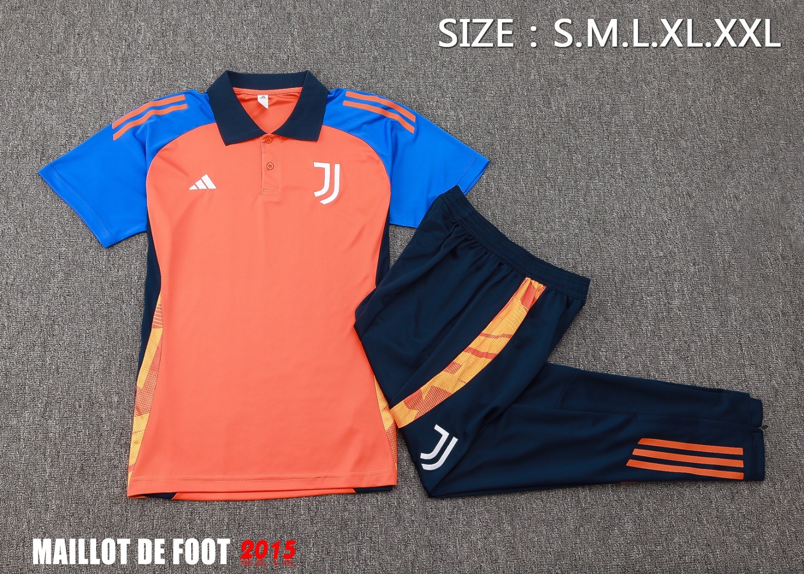 Maillot De Foot Ensemble Complet Polo Juventus 24/25 Orange Bleu Marine