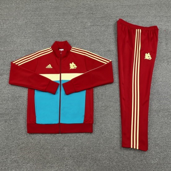 Maillot De Foot Ensemble Complet Ropa Deportiva Con Cremallera Larga AS Roma 24/25 Rojo