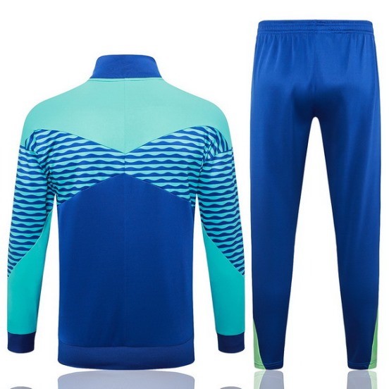 Maillot De Foot Ensemble Complet Ropa Deportiva Con Cremallera Larga Brésil 2024 Bleu