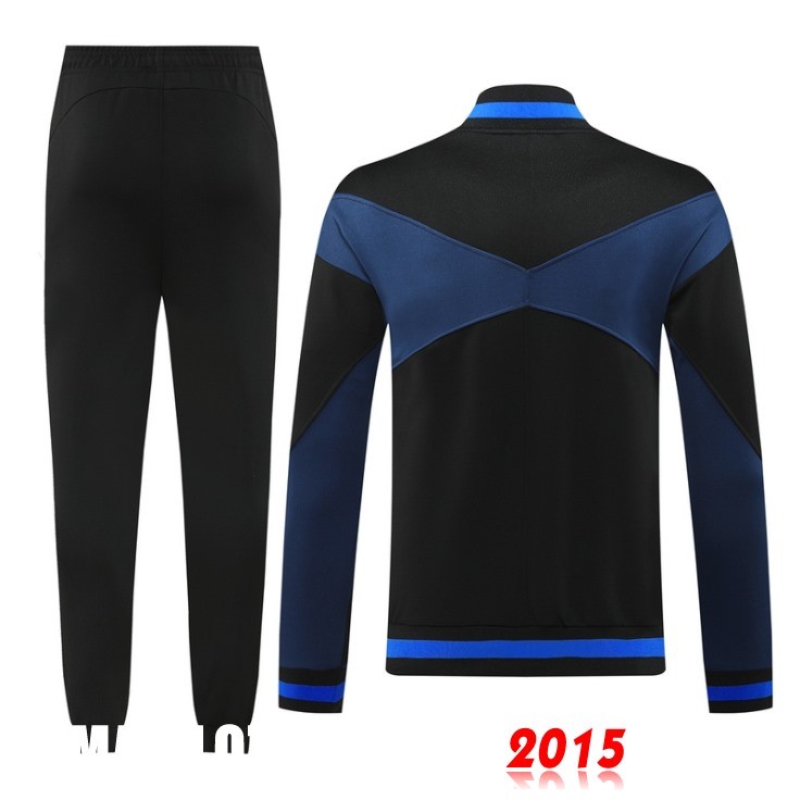Maillot De Foot Ensemble Complet Ropa Deportiva Con Cremallera Larga Inter Milan 24/25 Bleu Noir