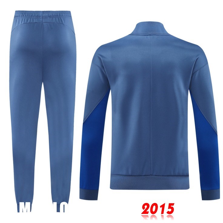 Maillot De Foot Ensemble Complet Ropa Deportiva Con Cremallera Larga Inter Milan 24/25 Gris Bleu