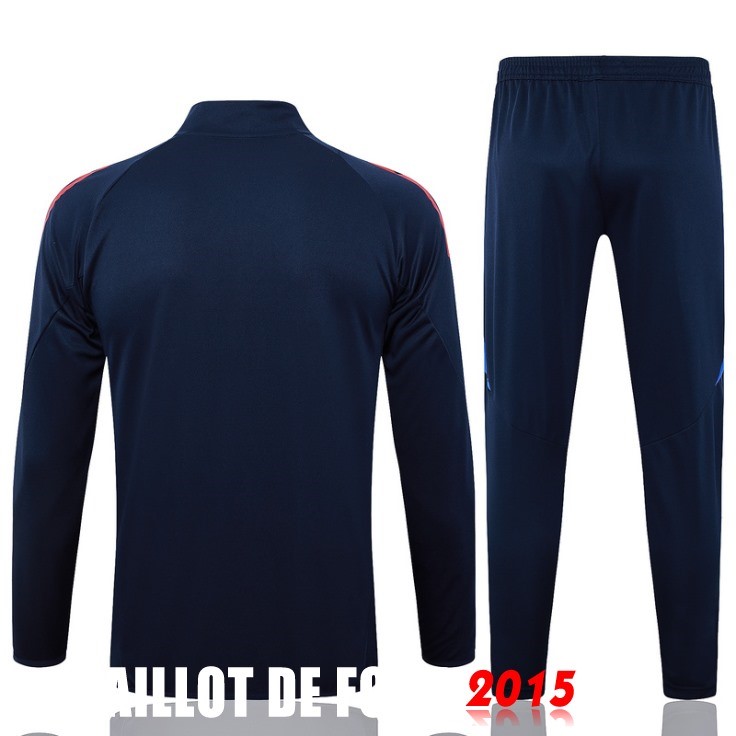 Maillot De Foot Ensemble Complet Ropa Deportiva Con Cremallera Larga Italie 2024 Bleu I Marine