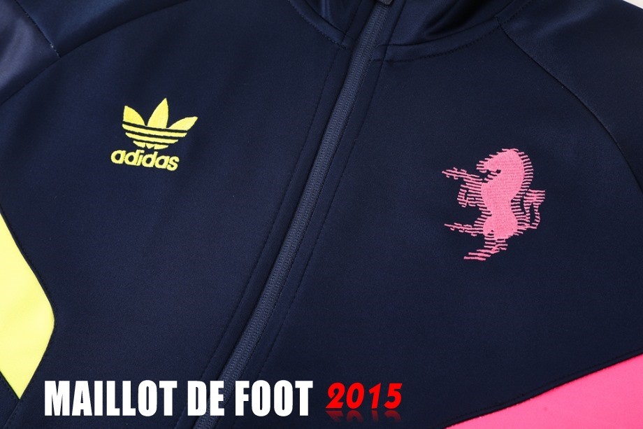 Maillot De Foot Ensemble Complet Ropa Deportiva Con Cremallera Larga Juventus 24/25 Bleu Marine Rose