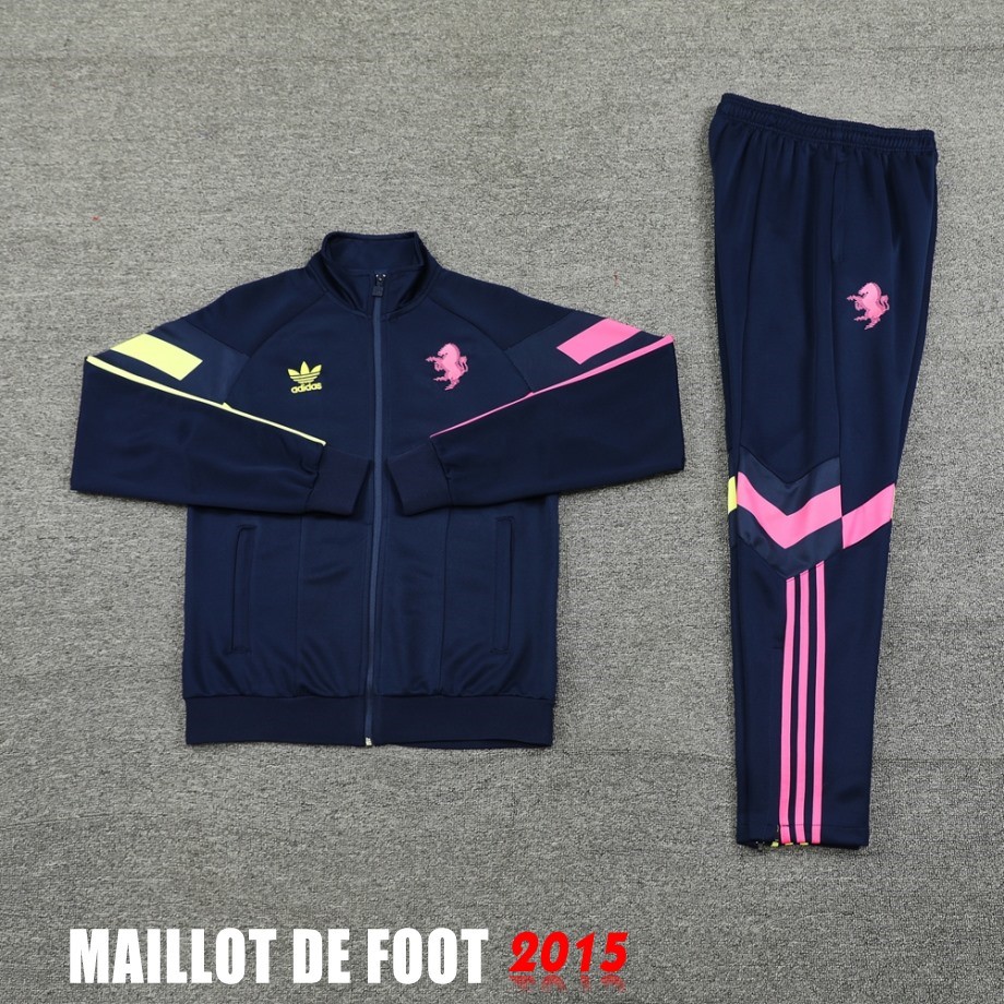 Maillot De Foot Ensemble Complet Ropa Deportiva Con Cremallera Larga Juventus 24/25 Bleu Marine Rose