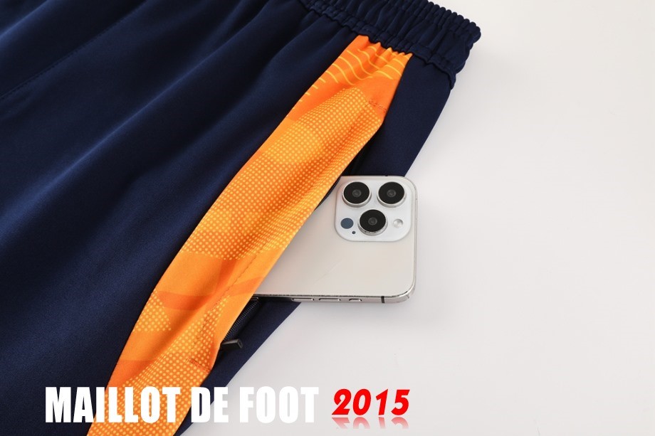 Maillot De Foot Ensemble Complet Ropa Deportiva Con Cremallera Larga Juventus 24/25 Orange Bleu