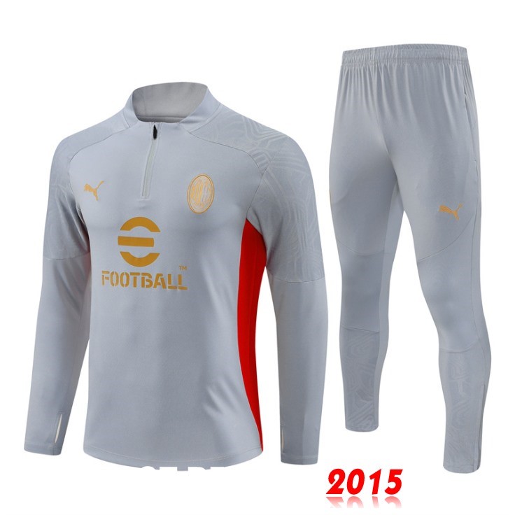 Maillot De Foot Ensemble Complet Sudadera Entrainement AC Milan 24/25 Gris