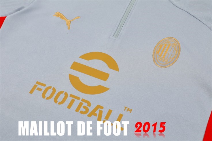 Maillot De Foot Ensemble Complet Sudadera Entrainement AC Milan 24/25 Gris