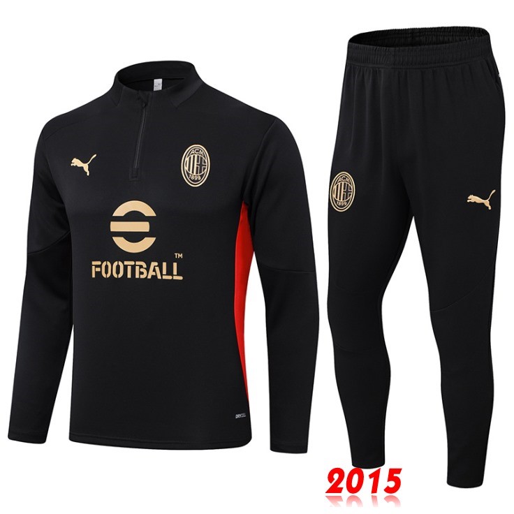 Maillot De Foot Ensemble Complet Sudadera Entrainement AC Milan 24/25 Noir