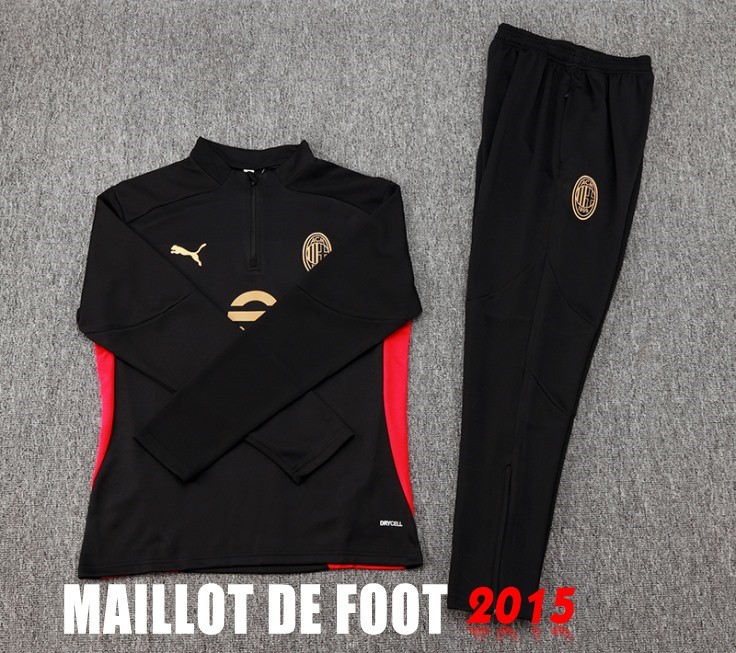 Maillot De Foot Ensemble Complet Sudadera Entrainement AC Milan 24/25 Noir